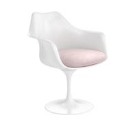 Knoll International Chaise avec accoudoirs Saarinen Tulip - Eva 125 - rose thé - blanc