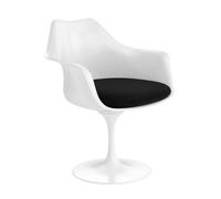 Knoll International Chaise avec accoudoirs Saarinen Tulip - Eva 138 - nero - blanc