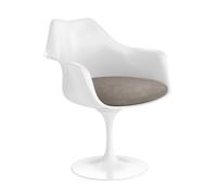 Knoll International Chaise avec accoudoirs Saarinen Tulip - Eva 177 - beige - blanc