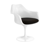 Knoll International Chaise avec accoudoirs Saarinen Tulip - Hallingdal 65 (370) - coffee - blanc