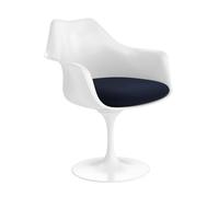 Knoll International Chaise avec accoudoirs Saarinen Tulip - Hallingdal 65 (764) - night blue - blanc