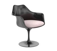 Knoll International Chaise avec accoudoirs Saarinen Tulip - noir - Eva 125 - rose thé