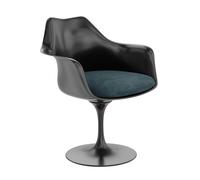 Knoll International Chaise avec accoudoirs Saarinen Tulip - noir - Eva 172 - acier
