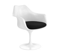 Knoll International Chaise avec accoudoirs Saarinen Tulip - Tonus 4 (128) - black - blanc