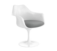 Knoll International Chaise avec accoudoirs Saarinen Tulip - Tonus 4 (216) - steel - blanc
