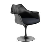 Knoll International Chaise avec accoudoirs Saarinen Tulip - Tonus 4 (690) - dark aubergine - noir