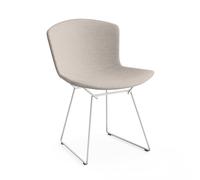 Knoll International Chaise Bertoia Side - Rembourré - Cato - gris sable - revêtement rilsan blanc