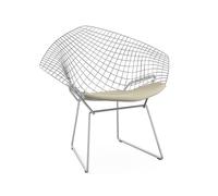 Knoll International Fauteuil Bertoia Diamond - Ultrasuede - beige - Chrome brillant