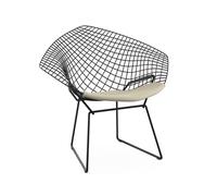 Knoll International Fauteuil Bertoia Diamond - Ultrasuede - beige - revêtement rilsan noir