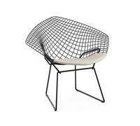 Knoll International Fauteuil Bertoia Diamond - Vinyl - blanc - revêtement rilsan noir