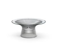 Knoll International Table basse Platner - Ø 91,5 cm - Nickel poli - Verre cristal