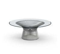 Knoll International Table basse Platner - Verre cristal - Nickel poli - Ø 107 cm