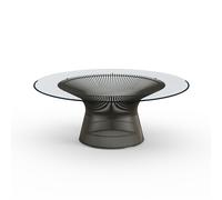 Knoll International Table basse Platner - Verre cristal - peinture bronze métallisé - Ø 107 cm