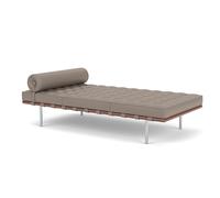 KNOLL sommier BARCELONA DAY BED (Structure chromée / Revêtement Lahaina - Acier / Cuir Sabrina)
