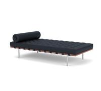 KNOLL sommier BARCELONA DAY BED (Structure chromée / Revêtement Marine Blue - Acier / Cuir Sabrina)