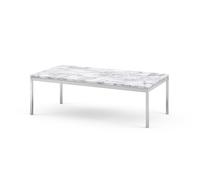 KNOLL table basse FLORENCE KNOLL 114 x 57 x H 35 cm (Marbre guillochée - Acier chromé poli)