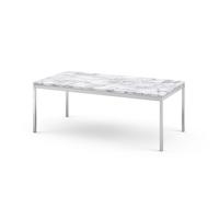 KNOLL table basse FLORENCE KNOLL 114 x 57 x H 43 cm (Marbre guillochée - Acier chromé poli)