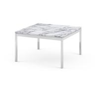 KNOLL table basse FLORENCE KNOLL 60 x 60 x H 35 cm (Marbre guillochée - Acier chromé poli)