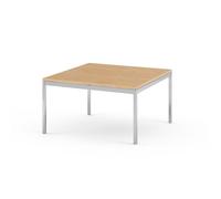 KNOLL table basse FLORENCE KNOLL 75 x 75 x H 35 cm (Chêne naturel - Acier chromé poli)