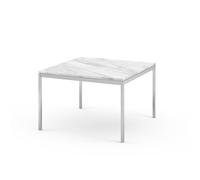KNOLL table basse FLORENCE KNOLL 75 x 75 x H 48 cm (Marbre Statuarietto - Acier chromé poli)