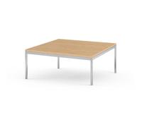 KNOLL table basse FLORENCE KNOLL 90 x 90 x H 35 cm (Chêne naturel - Acier chromé poli)