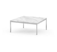 KNOLL table basse FLORENCE KNOLL 90 x 90 x H 35 cm (Marbre Statuarietto - Acier chromé poli)