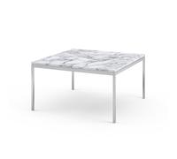 KNOLL table basse FLORENCE KNOLL 90 x 90 x H 48 cm (Marbre guillochée - Acier chromé poli)