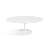 KNOLL table basse ovale TULIP collection Eero Saarinen 107x70 cm (Base blanche / plateau blanc - Plastique laminé et alluminium)