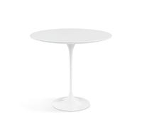 KNOLL table basse ovale TULIP collection Eero Saarinen 57x38 cm (Base blanche / plateau blanc - Plastique laminé et alluminium)
