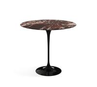 KNOLL table basse ovale TULIP collection Eero Saarinen 57x38 cm (Base noire / plateau Rouge Rubis satiné - marbre et aluminium)