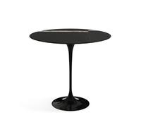 KNOLL table basse ovale TULIP collection Eero Saarinen 57x38 cm (Base noire / plateau Sahara Noir satiné - marbre et aluminium)