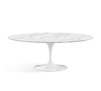 KNOLL table ovale TULIP collection Eero Saarinen 198x121 cm (Base blanche / Plateau Statuarietto - marbre et aluminium)