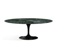 KNOLL table ovale TULIP collection Eero Saarinen 198x121 cm (Base noire / plateau en Verde Alpi - marbre et aluminium)