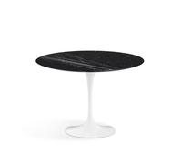KNOLL table ronde TULIP Ø 107 cm collection Eero Saarinen (Base blanche / plateau noir Marquina - marbre et aluminium)