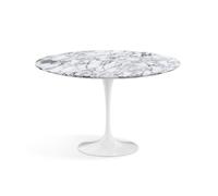 KNOLL table ronde TULIP Ø 120 cm collection Eero Saarinen (Base blanche / plateau Arabescato satiné - marbre et aluminium)