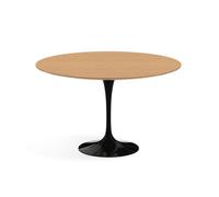 KNOLL table ronde TULIP Ø 120 cm collection Eero Saarinen (Base noire / plateau en chêne naturel - Bois et aluminium)