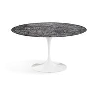 KNOLL table ronde TULIP Ø 137 cm collection Eero Saarinen (Base blanche / plateau gris Carnico satiné - marbre et aluminium)