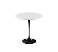KNOLL table ronde TULIP Ø 51 cm collection Eero Saarinen (Base noire / plateau blanc - Plastique laminé et alluminium)