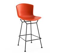 KNOLL tabouret hauteur comptoir BERTOIA Anniversary Edition (Structure noire / Coque orange - Acier verni / Polypropylène)