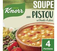 KNOOR - Soupe Déshydratée Saveur Méditerranéenne Pistou à l’Huile d’Olive, Praticité 80g - Lot de 4 - vendu par Lot