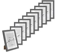 ️KNOR®️ Cadre photo 10x15cm gris, lot de 10 cadres pour posters, cadres photo, cadres pour photos, verre acrylique incassable, Picture Frame 10x15, à suspendre & à poser Collection Isabella