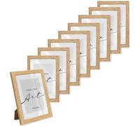 ️KNOR®️ Cadre photo 13x18cm Beige, lot de 9 cadres pour posters, cadres photo, cadres pour photos, verre acrylique incassable, Picture Frame 13X18, à suspendre & à poser Collection Isabella