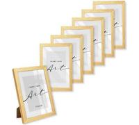 ️KNOR®️ Cadre photo 18x24 cm Golden, set de 7 cadres pour posters, cadres photo, cadres pour photos, verre acrylique incassable, Picture Frame 18x24, à suspendre & à poser Collection Isabella
