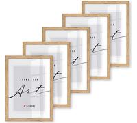 ️KNOR®️ Cadre photo 21x29,7cm Beige, lot de 5 cadres pour posters, cadres photo, cadres pour photos, verre acrylique incassable, Picture Frame 21x30, à suspendre & à poser Collection Isabella