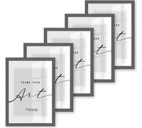 ️KNOR®️ Cadre photo 21x29,7cm Gris, lot de 5 cadres pour posters, cadres photo, cadres pour photos, verre acrylique incassable, Picture Frame 21x30, à suspendre & à poser Collection Isabella