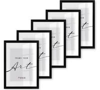 ️KNOR®️ Cadre photo 21x29,7cm noir, lot de 5 cadres pour posters, cadres photo, cadres pour photos, verre acrylique incassable, Picture Frame 21x30, à suspendre & à poser Collection Isabella