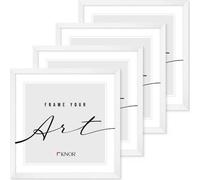 ️KNOR®️ Cadre photo 30x30 cm BLANC, lot de 4 cadres pour posters, cadres photo, cadres pour photos, verre acrylique incassable, Picture Frame 30x30, à suspendre & à poser Collection Isabella