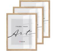 ️KNOR®️ Cadre photo 30x40 cm Beige, lot de 3 cadres pour posters, cadres photo, cadres pour photos, verre acrylique incassable, Picture Frame 30x40, à suspendre & à poser Collection Isabella