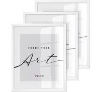 ️KNOR®️ Cadre photo 30x40 cm BLANC, lot de 3 cadres pour posters, cadres photo, cadres pour photos, verre acrylique incassable, Picture Frame 30x40, à suspendre & à poser Collection Isabella