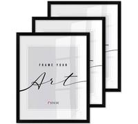 ️KNOR®️ Cadre photo 30x40 cm noir, lot de 3 cadres pour poster, cadre photo, cadre photo, verre acrylique incassable, Picture Frame 30x40, à suspendre & à poser Collection Isabella